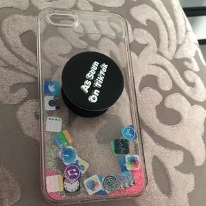Glittery ios app phone case